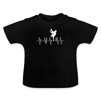 Dancing break dance - Baby Organic T-Shirt with Round Neck - black - Front