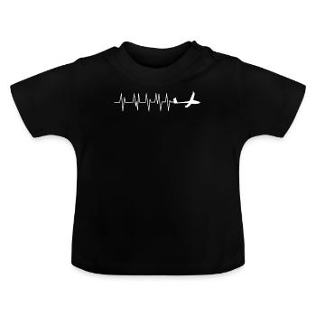 Flugzeug Luftfahrt - Baby Bio-T-Shirt mit Rundhals - Schwarz - Vorne