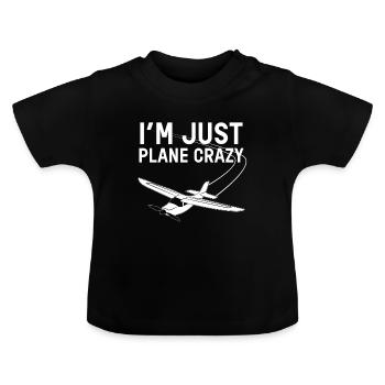 crazy plane - Baby Bio-T-Shirt mit Rundhals - Schwarz - Vorne