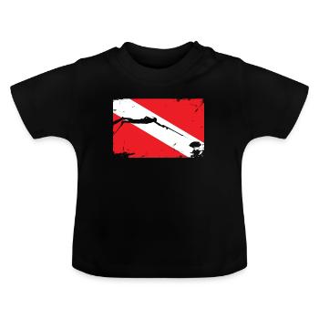Drapeau de chasse sous marine - cadeau de pêche sous-marine - T-shirt bio col rond Bébé - noir - Devant