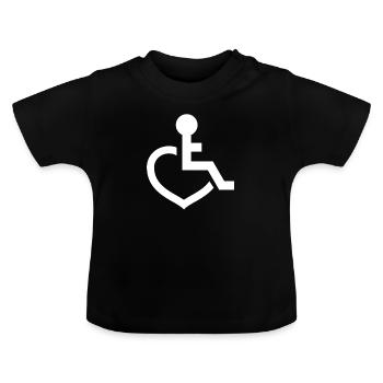 Rollstuhl Fahrer Lustig Humor - Baby Bio-T-Shirt mit Rundhals - Schwarz - Vorne