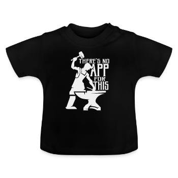 Schmied Amboss Hufschmied Geschenk - Baby Bio-T-Shirt mit Rundhals - Schwarz - Vorne