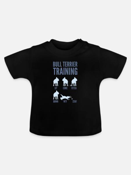 Bullterrier Training - Baby Bio-T-Shirt mit Rundhals - Schwarz