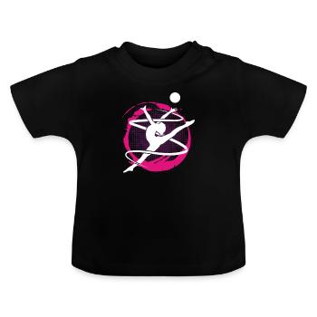 Gymnastics gymnast gymnastics - Baby Organic T-Shirt with Round Neck - black - Front
