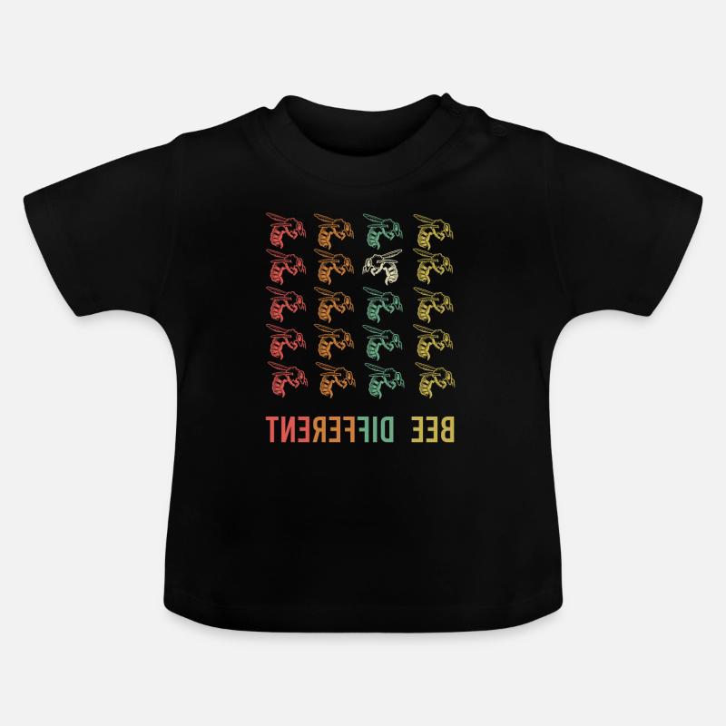 Abeille Abeille Différente - T-shirt bio col rond Bébé - noir