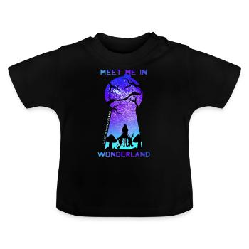 Rencontrez-moi au pays des merveilles - T-shirt bio col rond Bébé - noir - Devant
