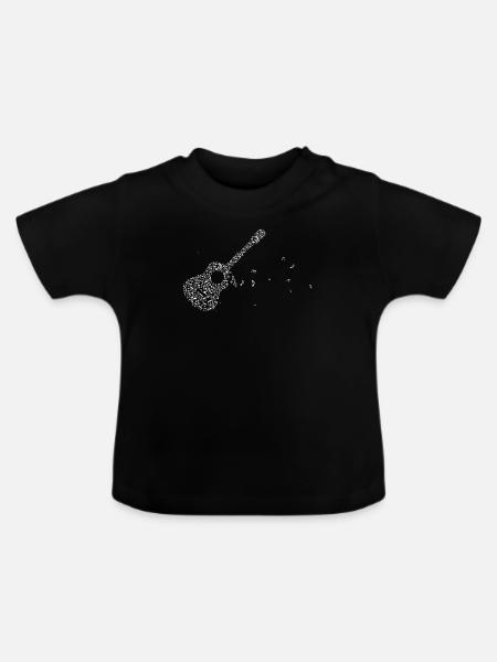 guitare - T-shirt bio col rond Bébé - noir