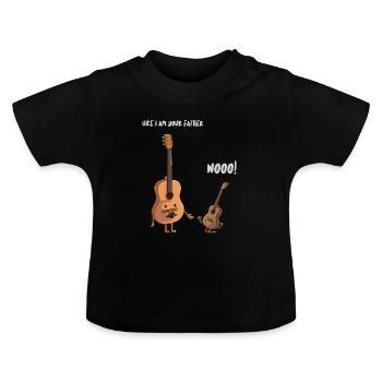 Ukulele Uke Gitarre Gitarrist Gitarrenspieler - Baby Bio-T-Shirt mit Rundhals - Schwarz - Vorne