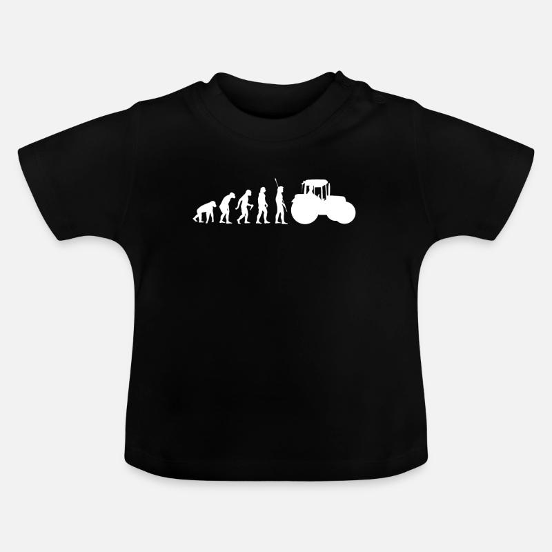 Tracteur Evolution - T-shirt bio col rond Bébé - noir