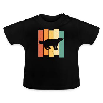 Honigdachs Dachs Marder Lustig Süßer Vintage Retro - Baby Bio-T-Shirt mit Rundhals - Schwarz - Vorne