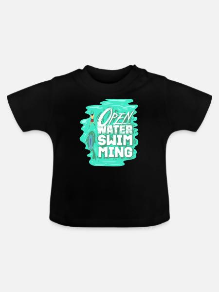 Open Water Swimming - Baby Bio-T-Shirt mit Rundhals - Schwarz