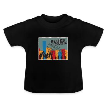 Blues - Baby Bio-T-Shirt mit Rundhals - Schwarz - Vorne