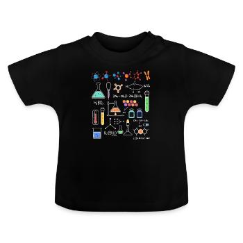 Chemistry lab - Baby Organic T-Shirt with Round Neck - black - Front