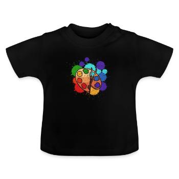 La palette de l'artiste-peintre - T-shirt bio col rond Bébé - noir - Devant