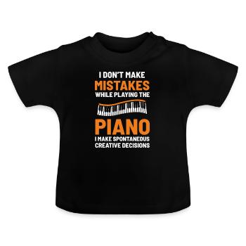 piano pianist - Baby Organic T-Shirt with Round Neck - black - Front