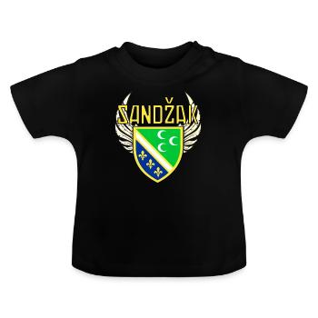 Sandzak Balkan State. Sandzak Style Flag. - Baby Bio-T-Shirt mit Rundhals - Schwarz - Vorne