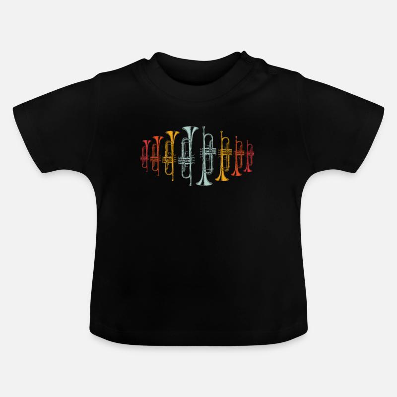 Trompete Trompeter - Baby Bio-T-Shirt mit Rundhals - Schwarz