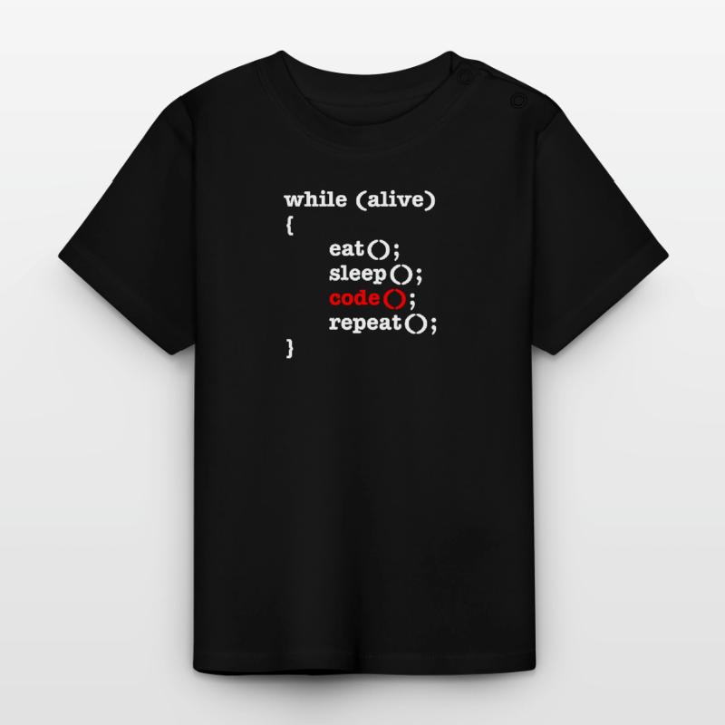 While Alive Eat Sleep Code Repeat - Computer Scientist Baby Organic T-Shirt with Round Neck