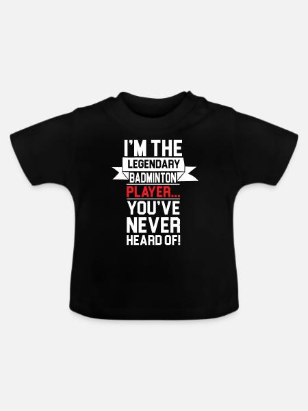 Legendärer Badminton Spieler - Baby Bio-T-Shirt mit Rundhals - Schwarz