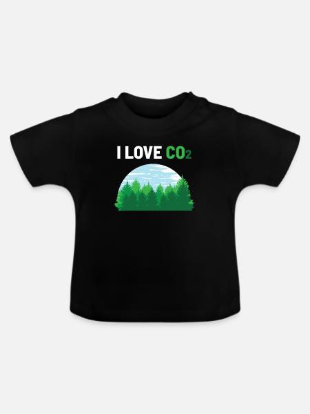 I Love CO2 - Baby Bio-T-Shirt mit Rundhals - Schwarz