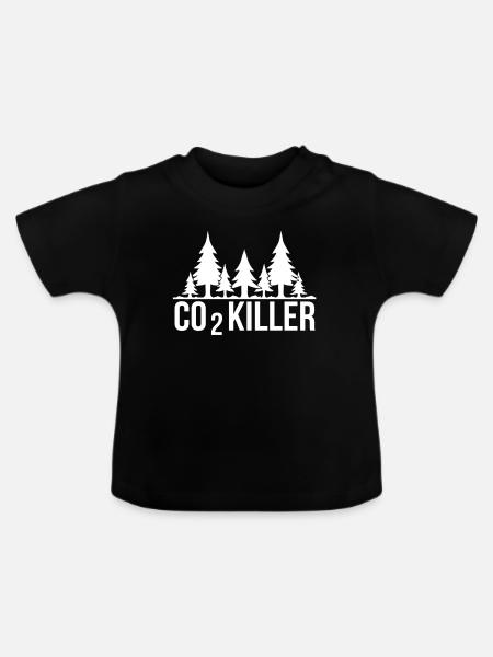 Klimaschutz - Baby Bio-T-Shirt mit Rundhals - Schwarz