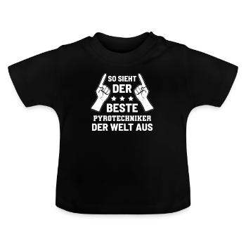 Pyrotechniker Pyrotechniker Pyrotechniker - Baby Bio-T-Shirt mit Rundhals - Schwarz - Vorne
