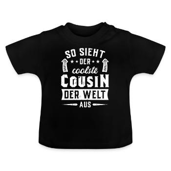 SO SIEHT DER COOLSTE COUSIN DER WELT AUS - Baby Bio-T-Shirt mit Rundhals - Schwarz - Vorne