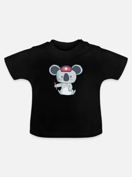 Pflegerin - Baby Bio-T-Shirt mit Rundhals - Schwarz