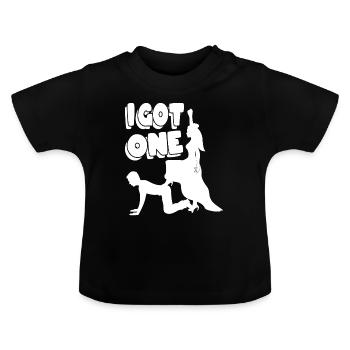 poule - T-shirt bio col rond Bébé - noir - Devant