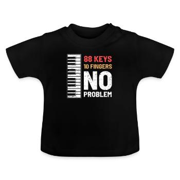 piano pianist - Baby Organic T-Shirt with Round Neck - black - Front