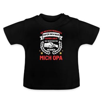 Opa und Enkel - Baby Bio-T-Shirt mit Rundhals - Schwarz - Vorne