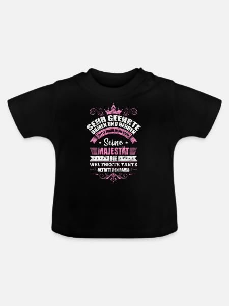 Weltbeste Tante - Baby Bio-T-Shirt mit Rundhals - Schwarz
