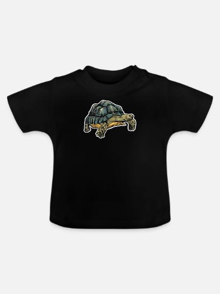 Schildkröte - Baby Bio-T-Shirt mit Rundhals - Schwarz