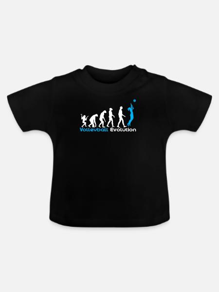 Volleyball Evolution - Baby Bio-T-Shirt mit Rundhals - Schwarz