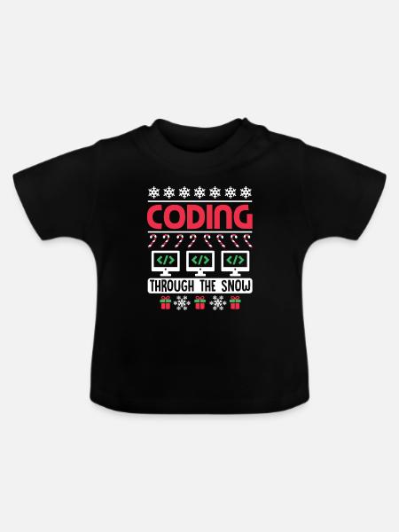 Programador Navidad regalo de Navidad - Camiseta orgánica para bebé con cuello redondo - negro