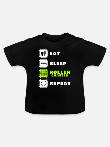 Achterbahn - Baby Bio-T-Shirt mit Rundhals - Schwarz