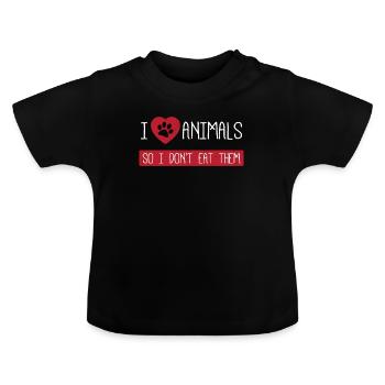 Paroles végétales pour les défenseurs des droits des animaux et les amoureux des animaux - T-shirt bio col rond Bébé - noir - Devant