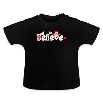 Noël croire Noël - T-shirt bio col rond Bébé - noir - Devant