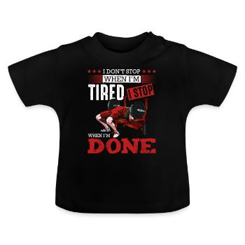 body builder - Baby Organic T-Shirt with Round Neck - black - Front