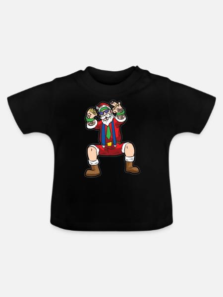 HIPSTER SANTA CLAUS - Baby Bio-T-Shirt mit Rundhals - Schwarz