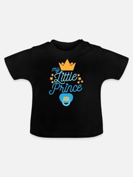 my little Prince - Baby Bio-T-Shirt mit Rundhals - Schwarz
