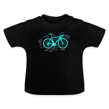 Rennrad Anatomie Fahrradteile horizontal cyan - Baby Bio-T-Shirt mit Rundhals - Schwarz - Vorne