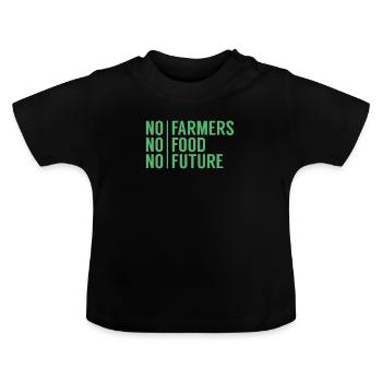 Farmers protest - Baby Organic T-Shirt with Round Neck - black - Front