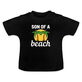Vacances d'été Plage tropicale - T-shirt bio col rond Bébé - noir - Devant