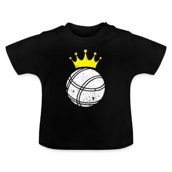 Boule ball - T-shirt bio col rond Bébé - noir - Devant