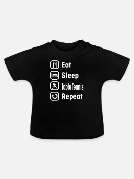 table tennis - Baby Bio-T-Shirt mit Rundhals - Schwarz