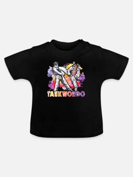 Taekwondo Taekwondo Bunt - Baby Bio-T-Shirt mit Rundhals - Schwarz
