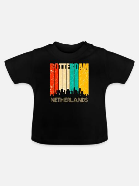 Rotterdam - Baby Bio-T-Shirt mit Rundhals - Schwarz