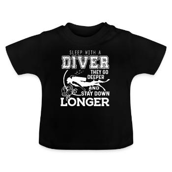 Scuba Diving Sleep With A Scuba Diver - Baby Organic T-Shirt with Round Neck - black - Front