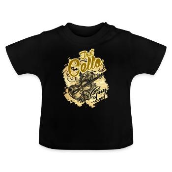 Cello That Cello Guy - Baby Organic T-Shirt with Round Neck - black - Front